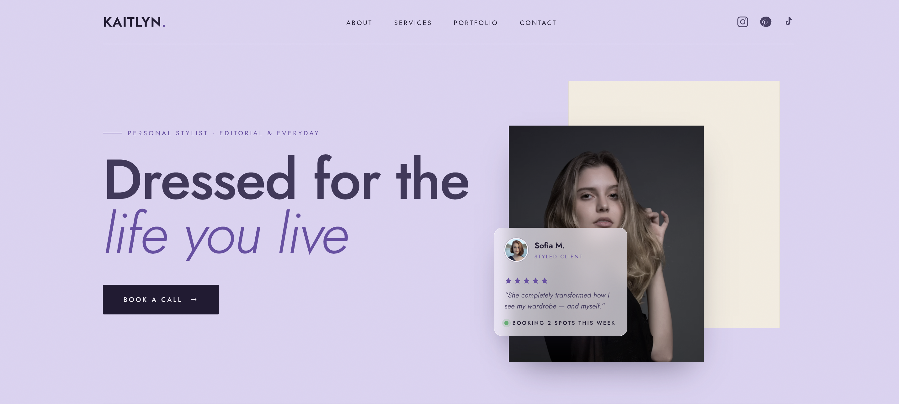 Kaitlyn personal stylist website hero
